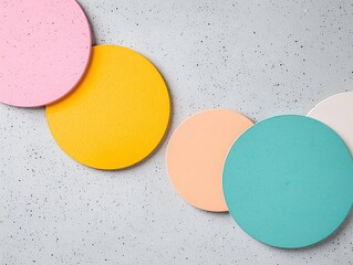 Leinwandbilder - Pastel Circles on Textured Gray Background