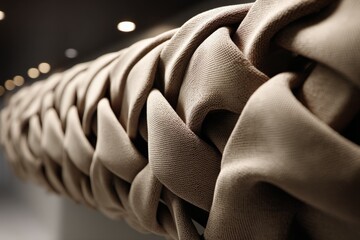 Poster - Textile weaving detail showcases intricate craftsmanship in modern interior design