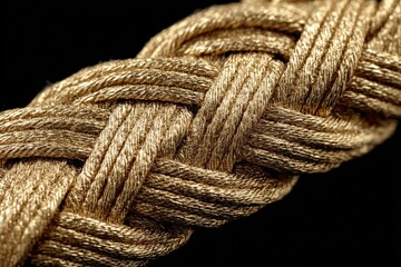 Aufkleber - Braided gold rope detail showcases intricate craftsmanship and texture for design inspiration and artistic projects