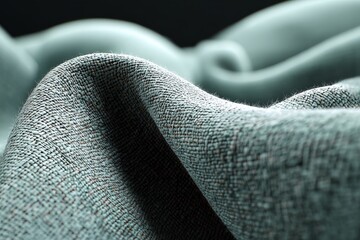 Leinwandbilder - Fabric close-up showcasing intricate texture and wave patterns in soft lighting