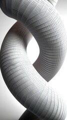 Wall Mural - Abstract 3D wireframe geometric shape isolated on white background
