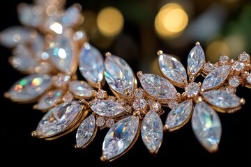 Poster - Exquisite jewelry necklace featuring sparkling gemstones and intricate design seen up close during a luxury event
