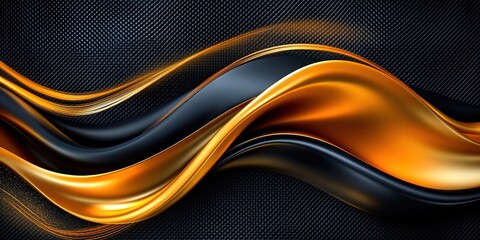 Wall Mural - abstract 3d rendering on black and gold luxury background