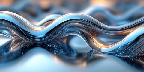 Wall Mural - abstract silver liquid metal background
