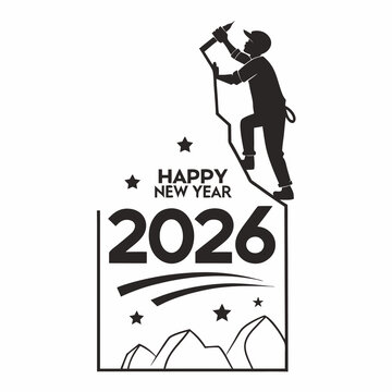 Happy New Year 2026 vector art 