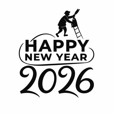 Happy New Year 2026 vector art 