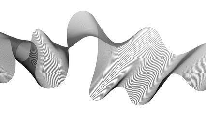 Poster - Abstract backdrop with grey wave gradient lines