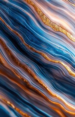 Wall Mural - Abstract blue and gold marble texture