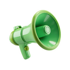Aufkleber - Plastic cartoon megaphone icon in 3D, white background, perfect for alert graphics, announcement banners, game notifications or voice-based app interface elements.