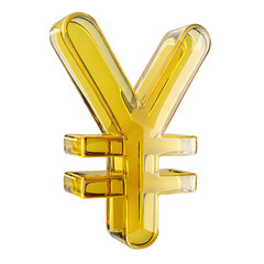 Poster - 3D Japanese Yen currency symbol in cartoon plastic style, clean and minimal design isolated on transparent background, perfect for finance graphics, UI icons or mobile apps.