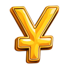 Poster - 3D Japanese Yen currency symbol in cartoon plastic style, clean and minimal design isolated on transparent background, perfect for finance graphics, UI icons or mobile apps.