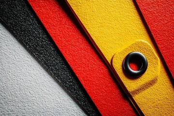 Poster - Colorful layers of textured materials arranged abstractly showcasing vibrant hues and intricate details