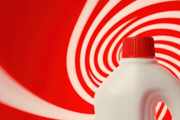 Poster - Milk jug with red abstract background creating a vibrant visual effect