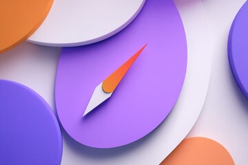Poster - Abstract design featuring colorful shapes and a stylized compass against a light background