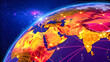 © SM_Studio - Global network connecting the world on a vibrant earth illustration in outer space