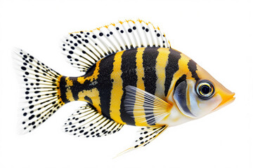 Poster - Striking tropical fish with black and yellow striped pattern.