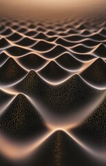 Wall Mural - Abstract 3d background featuring gold triangles on a dark surface with soft lighting effects
