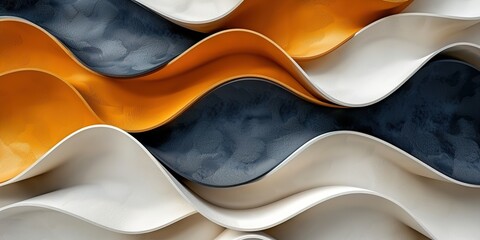 Wall Mural - Abstract 3d wavy smooth background. Multicolor pastel color palette. Aesthetic concept.