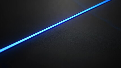 Poster - Blue light streak on dark surface, minimal background, tech design