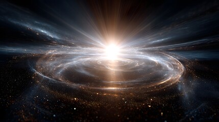 Poster - Enigmatic spiral galaxy capturing the untapped cosmic energy in the depths of the universe