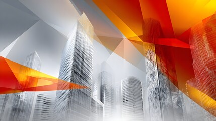 Poster - Expansive cityscape filled with numerous buildings under clear blue sky highlighting urban life