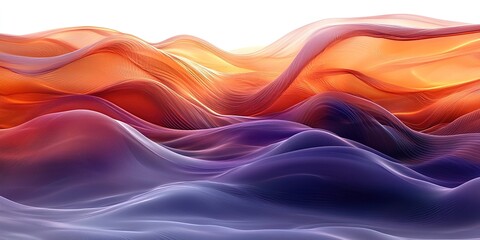 Wall Mural - Abstract background 3D shiny plastic waves with pastel unicorn textures