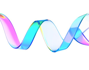 Poster - Abstract swirling ribbon design with iridescent colors