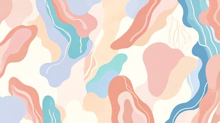 Wall Mural - abstract pastel shapes: a serene color palette