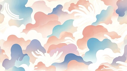 Wall Mural - pastel cloudscape: a dreamy abstract artwork