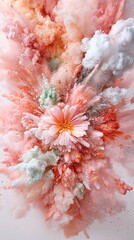 Poster - Soft Pastel Vortex Exploding into Fog and Glitter