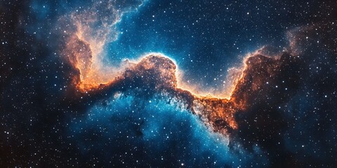 Wall Mural - A captivating view of a nebula with vibrant colors and a multitude of stars in the background