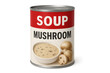 © ArtBox - Mushroom soup can with transparent background displaying flavor and ingredients