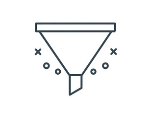 Poster - A stylized funnel icon with filtering elements