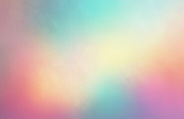 Poster - Abstract pastel holographic blurred grainy gradient background. Digital noise effect pattern. Lo-fi multicolor vintage retro design. Trendy modern art, soft gradient, pastel colors, dreamy
