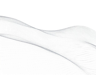 Poster - Abstract grayscale wave pattern, flowing lines create a soft, dynamic visual