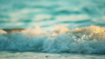 Poster - Abstract Ocean Waves Crashing on Shore Soft Focus Dreamy Style