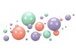 © Pixel Studio - Pastel colored spheres isolated on transparent background floating around