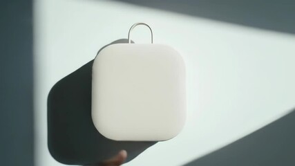 Poster - Hand Holding Modern Minimalist Beige Container Product Display Shot