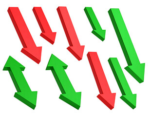 Poster - Red and green arrows, up and down, graphic design