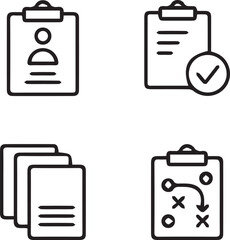 Poster - Document Icons: A set of crisp, minimal icons, ideal for business, document-related designs, or app interface elements. The icons, rendered with meticulous attention to detail.