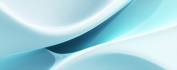 Leinwandbilder - Abstract Light Blue Curves and Swirls, Representing Modern Technology and Digital Innovation, Ideal for Web Design and Futuristic Concepts : Generative AI