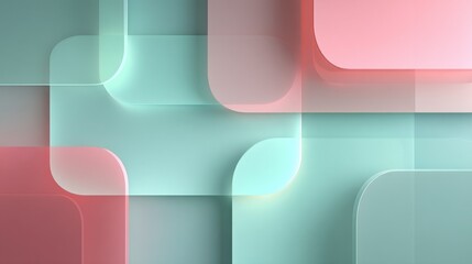 Poster - Abstract Geometric Shapes With Soft Colors, Ideal for Modern Digital Marketing and Creative Technology Solutions, Representing Innovation and Sophistication : Generative AI
