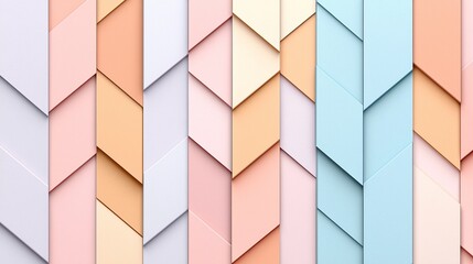 Poster - Isometric Layered Pastel Squares Pattern