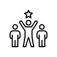 Poster - Team success, a star achievement, isolated, for presentations