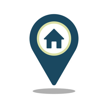 home location icon, home location symbol isolated on transparent background