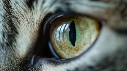 Poster - A detailed shot of a cat's eye, ideal for use in pet-related or wildlife photography projects