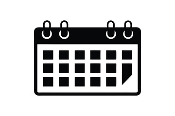 Poster - Simple black silhouette calendar icon design for scheduling