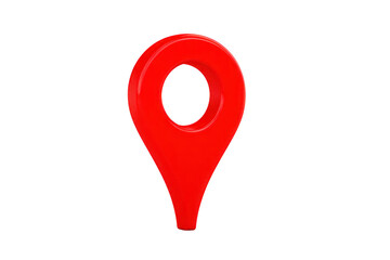 Poster - A red 3d map pin icon with glossy finish, isolated on transparency background, symbolizing location or navigation