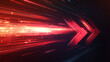 © Aong - Abstract red neon light arrow speed background.