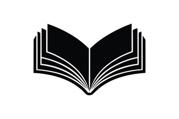 Poster - Open book silhouette icon education knowledge literature reading